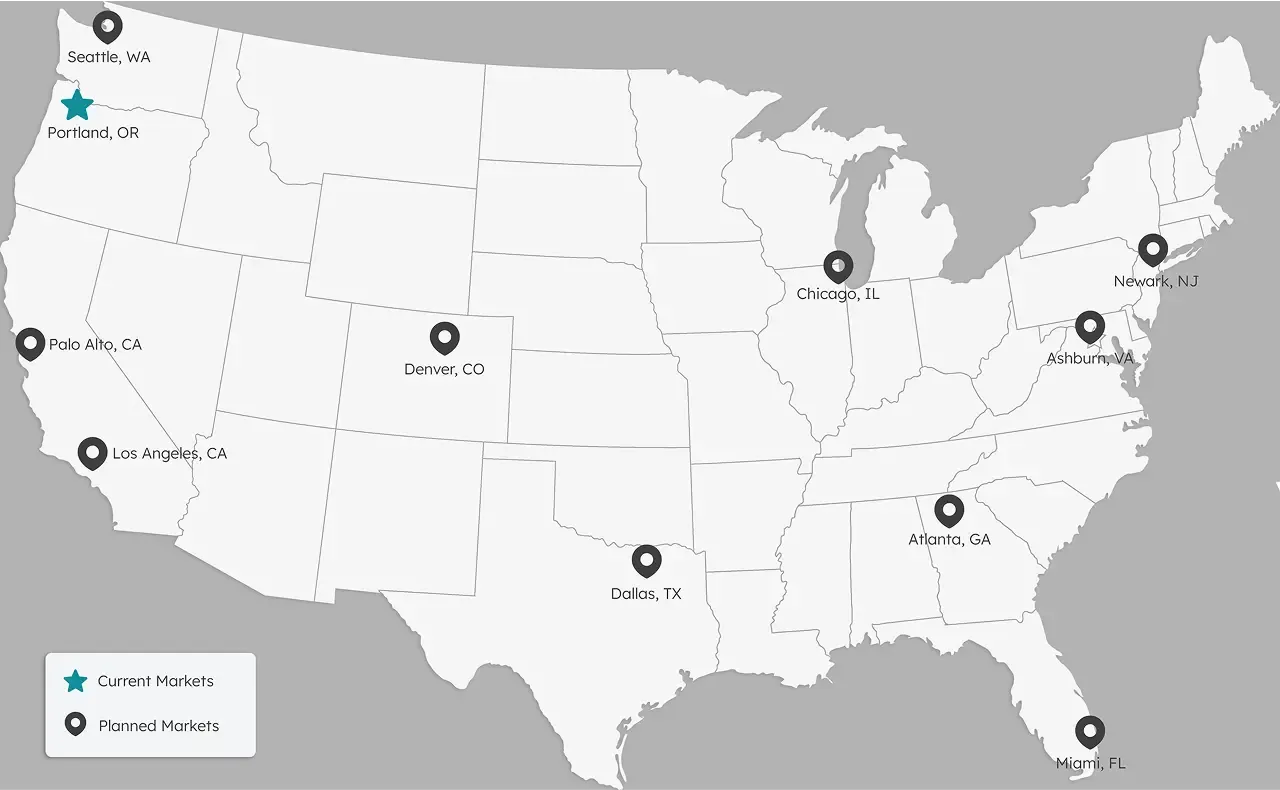 Zerati's market locations map. Currently, we offer services based out of Oregon, but we plan to have offerings in upcoming states as well. We will update this map as well as this alt tag as soon as new location offerings become open.